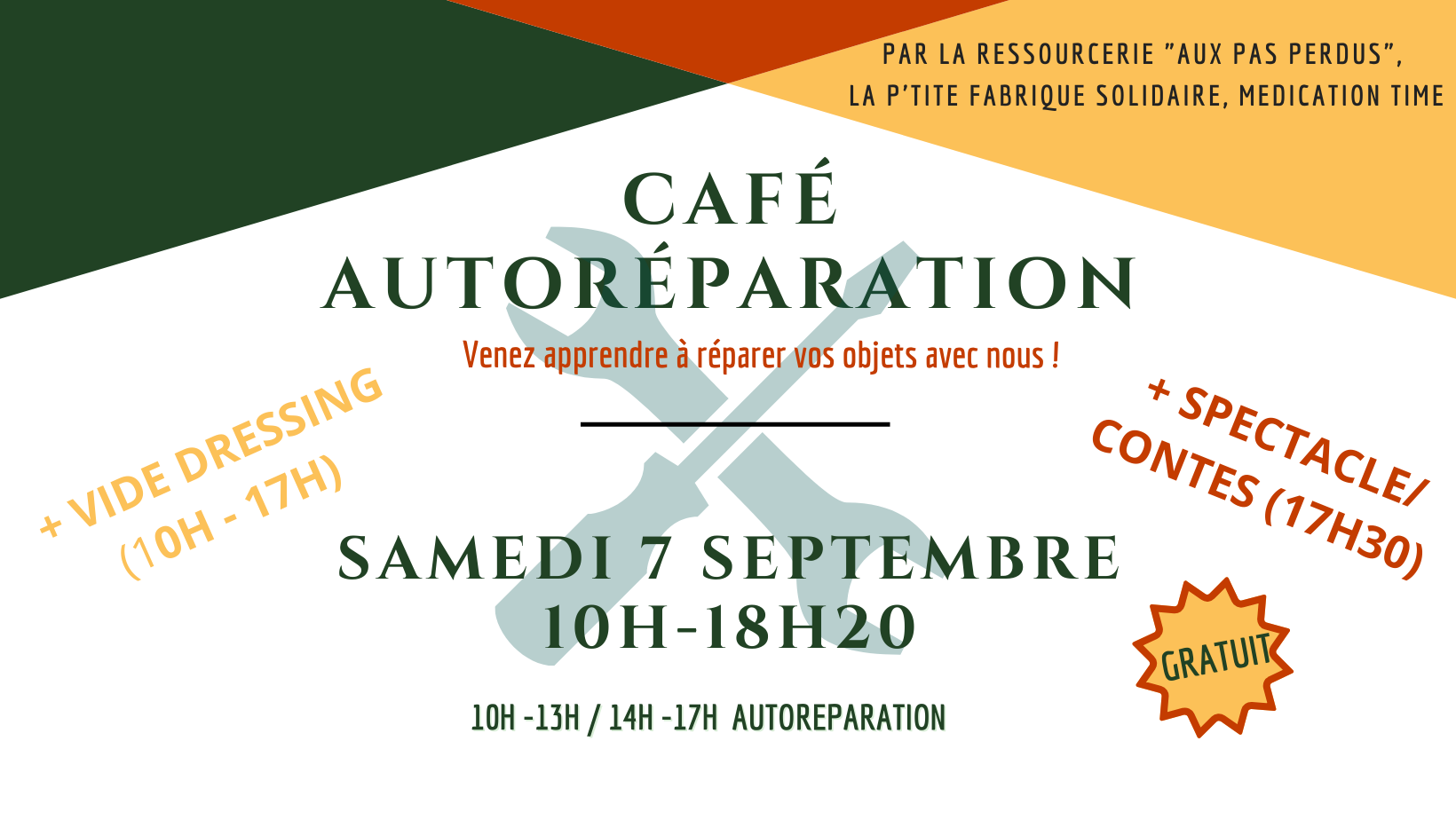 Café Auto-réparation et Vide-dressing suivi du spectacle "Les 3 frères Crados"